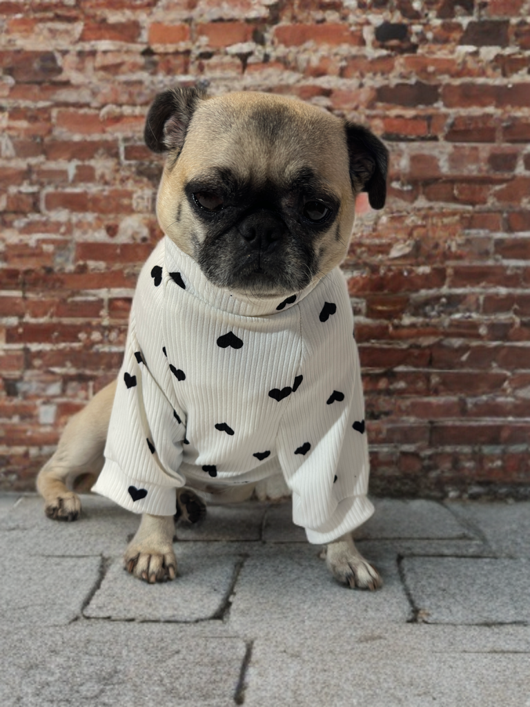 Sweetheart Cozy (White with Black Hearts)